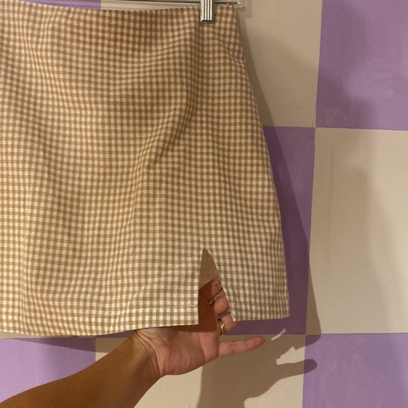 Pink Lily Gingham Mini Skirt 90s style - Picture 2 of 4